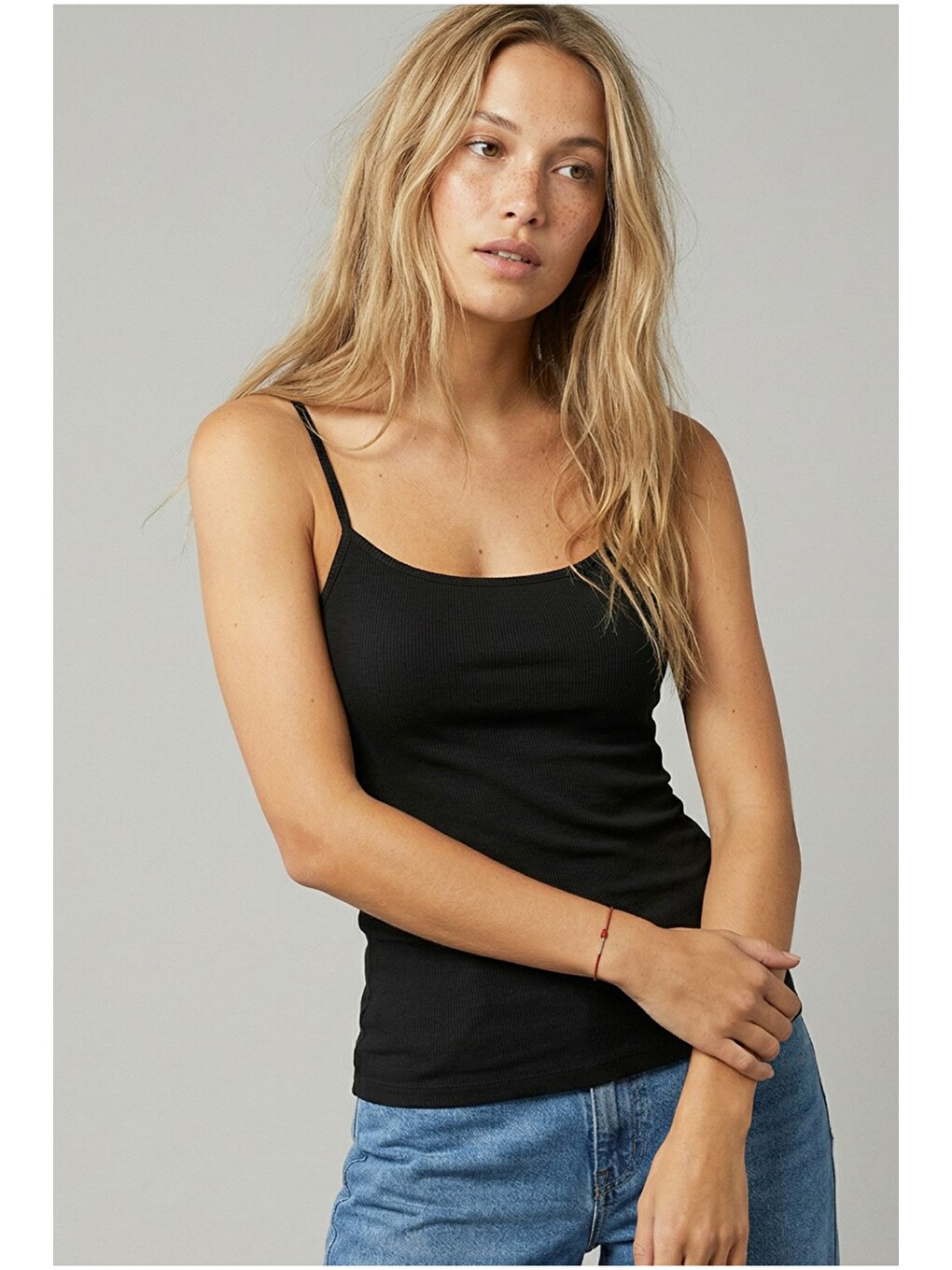 Karışık 3'lü Paket Pamuklu Elastanlı İp Askılı Askılı Örme T-shirt Atlet 1003-3