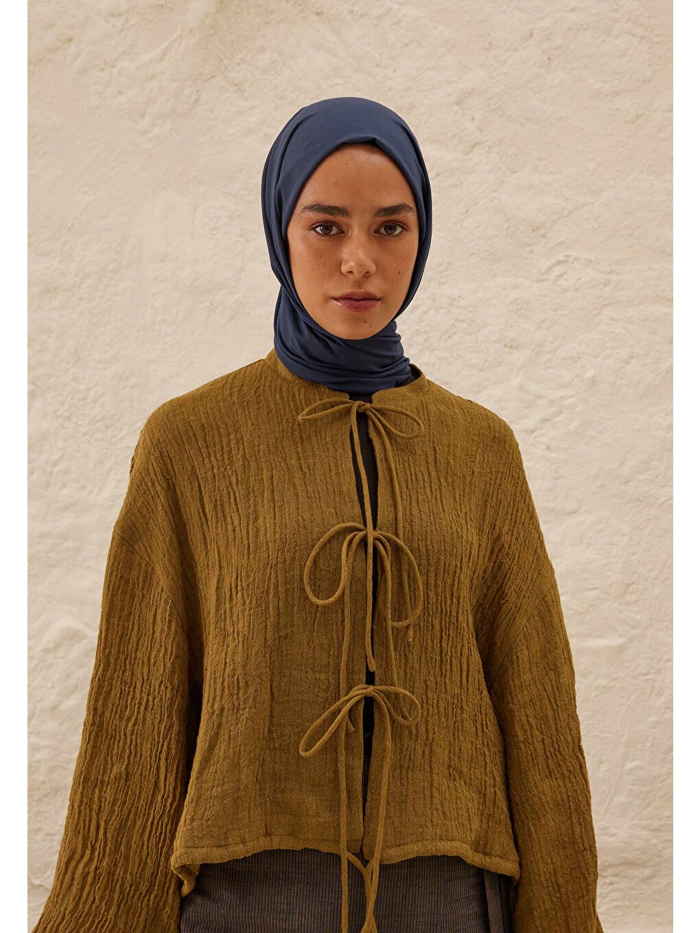 Rami Viskon Şal Lacivert-1