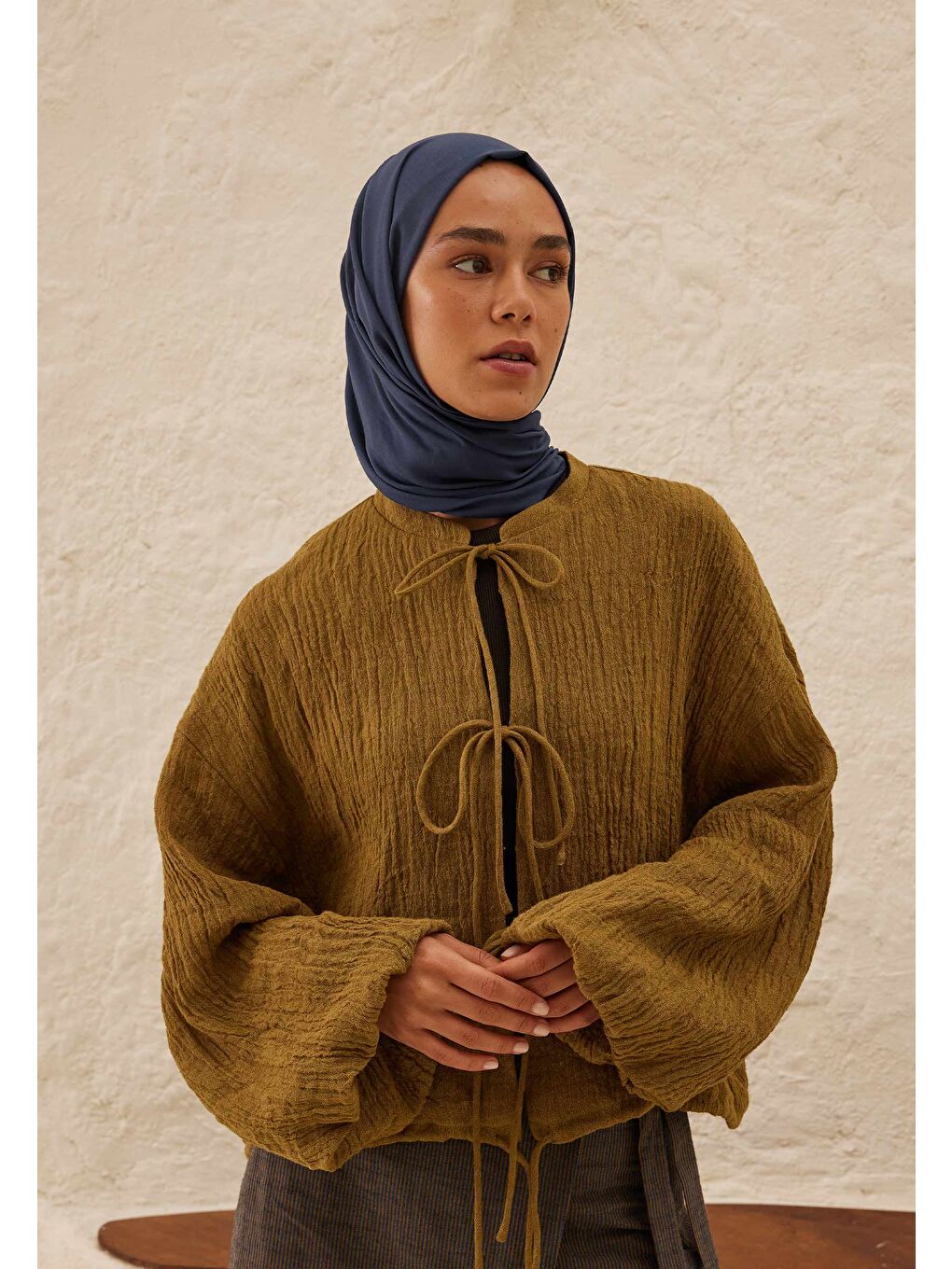 Rami Viskon Şal Lacivert-2