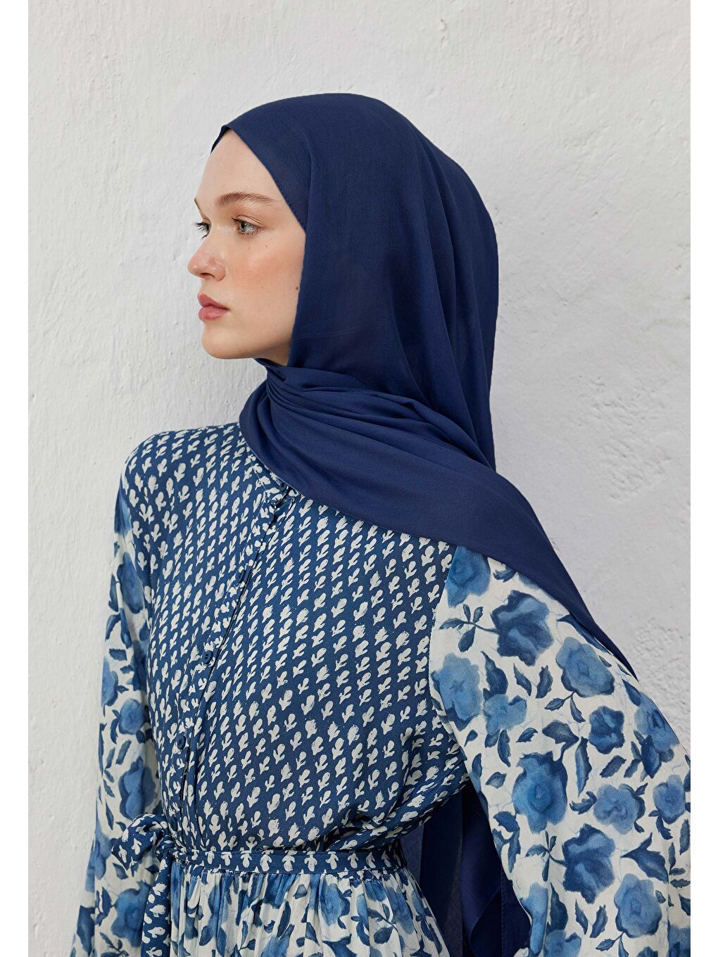 Rami Viskon Şal Lacivert-3