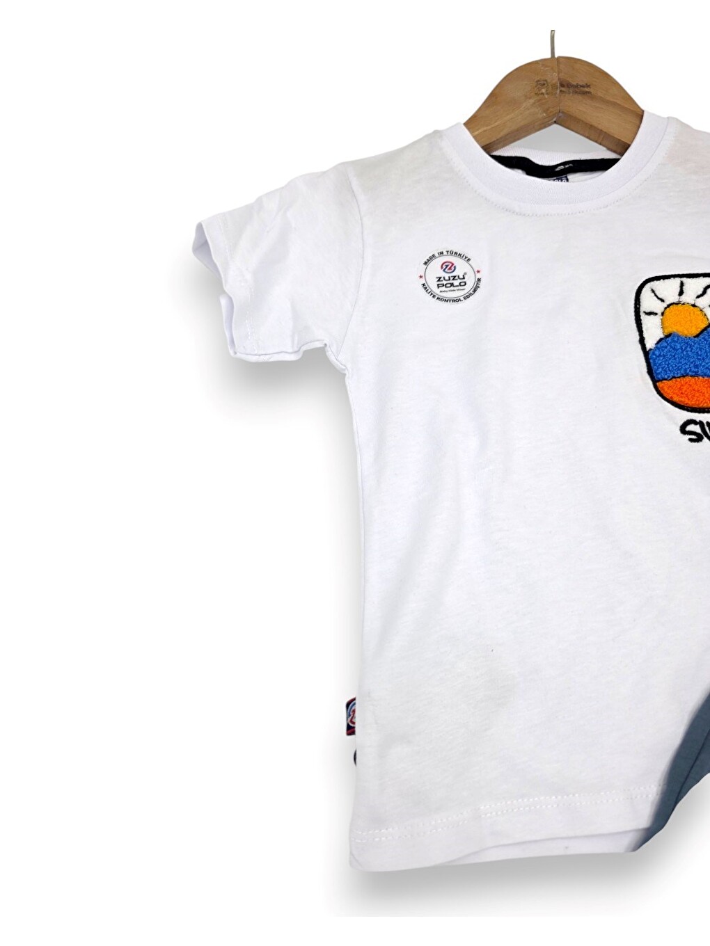 Beyaz Erkek Çocuk Yazlık Nakışlı T-shirt Ve Şortlu 2'li Alt Üst Takım-3