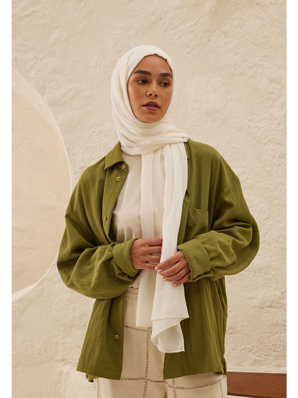 Rami Viskon Şal Beyaz-3