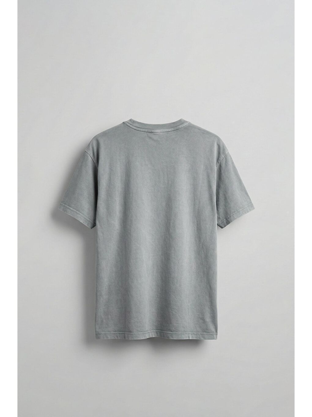 Erkek Oversize Kaplan Baskılı T-Shirt Gri-1