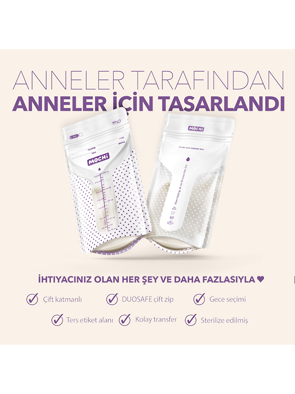 Anne Sütü Saklama Poşeti 120'li-1