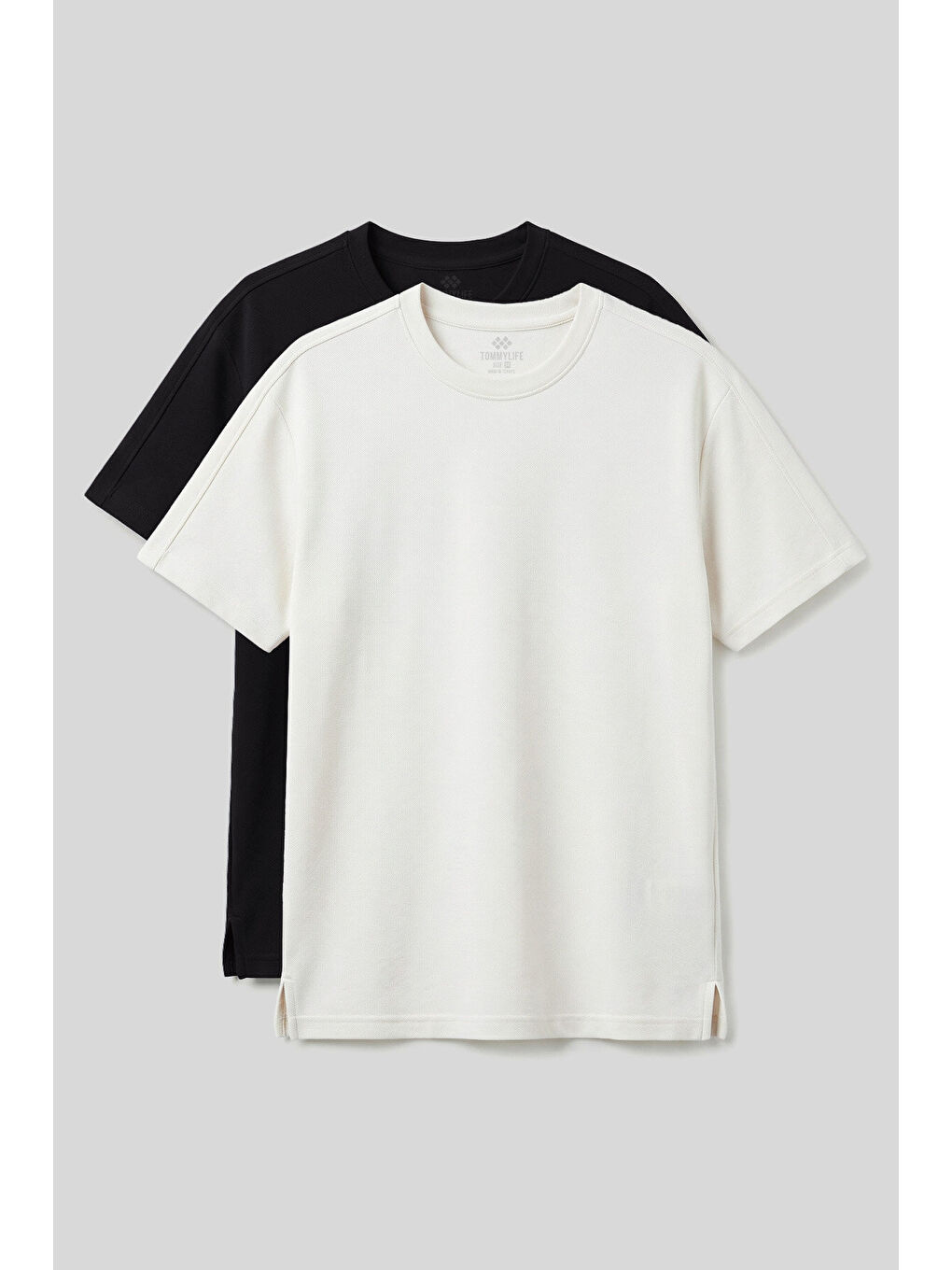 Karışık Rahat Form O Yaka 2'li Paket Tişört - 88495