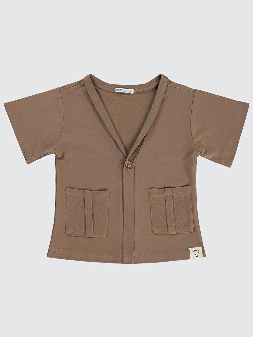 Boys Arkası Baskılı 2-5 Yaş Hırka - Kahverengi4-5 Yaş