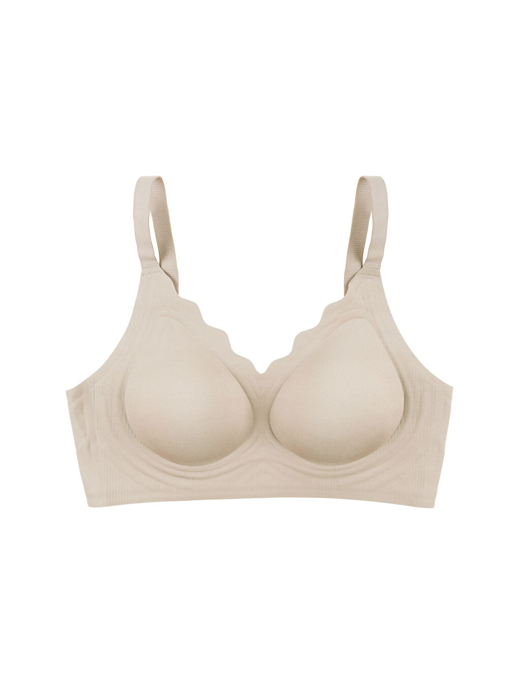 Ekru Kadın Balensiz Lazer Dikişsiz Görünmez Çıkarılabilir Pedli Sütyen
