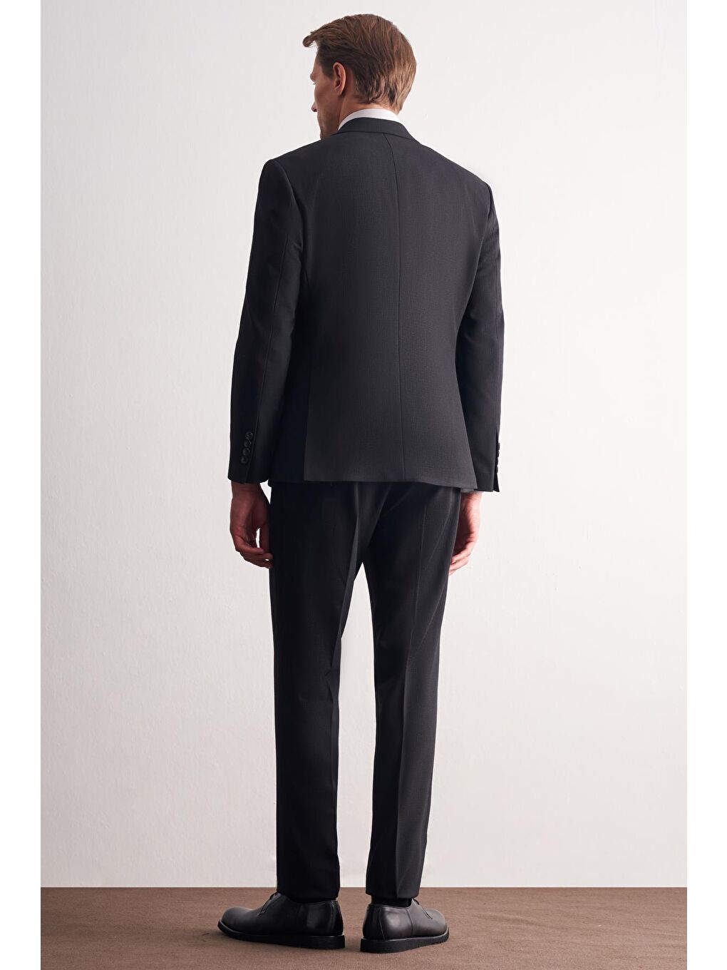 Lacivert Kırlangıç Yaka Çizgili Desen Esnek 6 Drop Slim Fit Classic Takım Elbise 1001255164-4