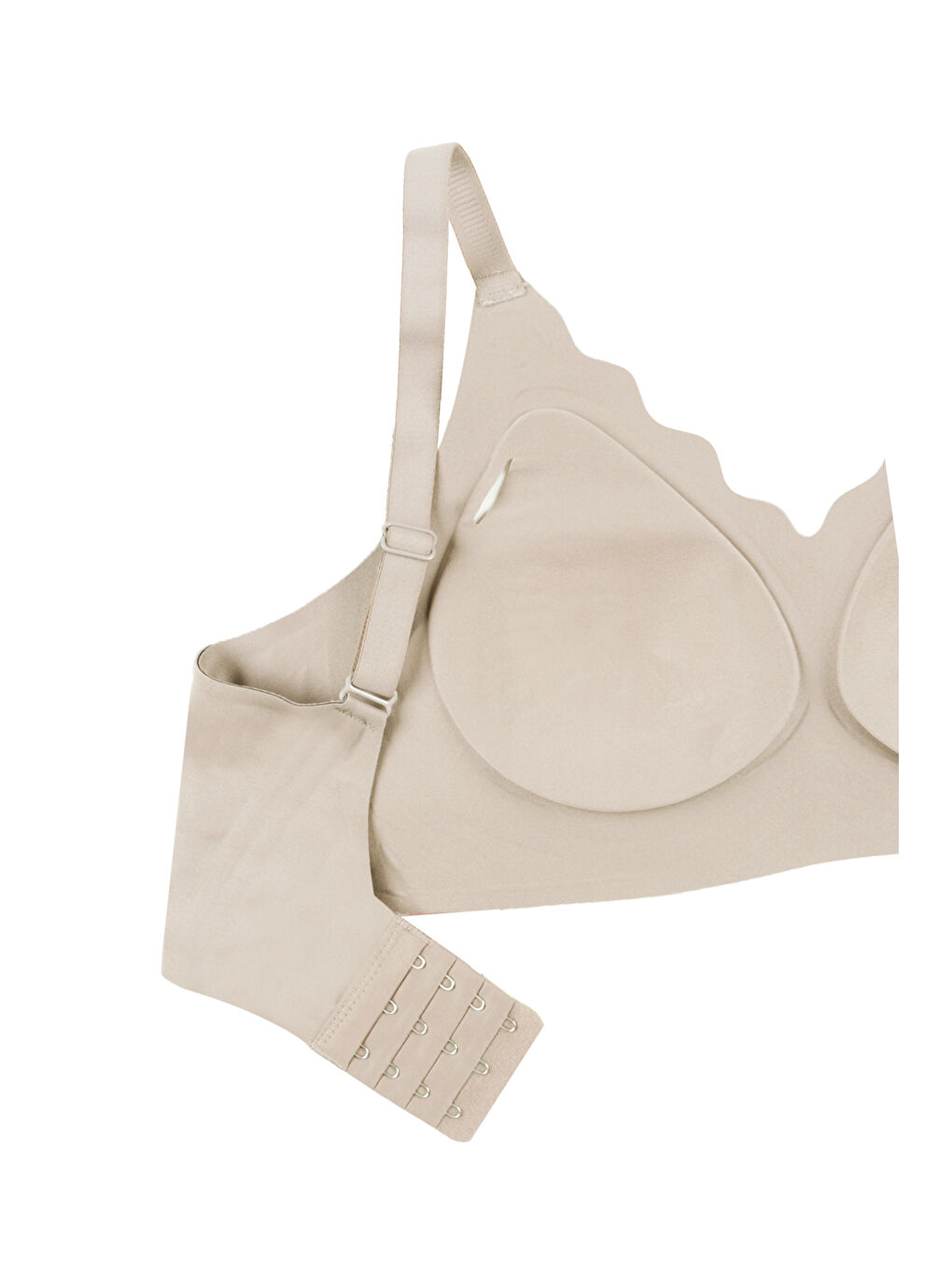 Ekru Kadın Balensiz Lazer Dikişsiz Görünmez Çıkarılabilir Pedli Sütyen-2