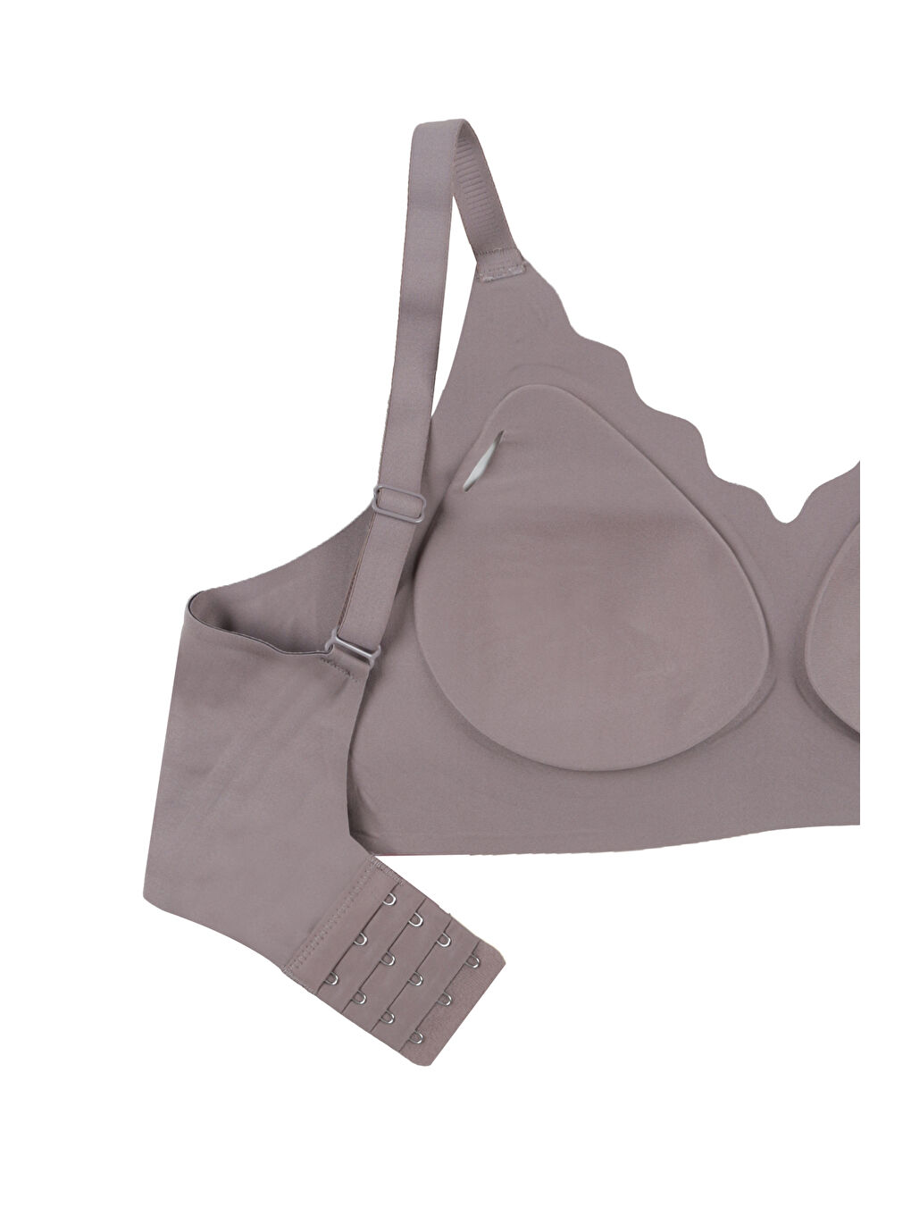 Kahverengi Kadın Balensiz Lazer Dikişsiz Görünmez Çıkarılabilir Pedli Sütyen-2