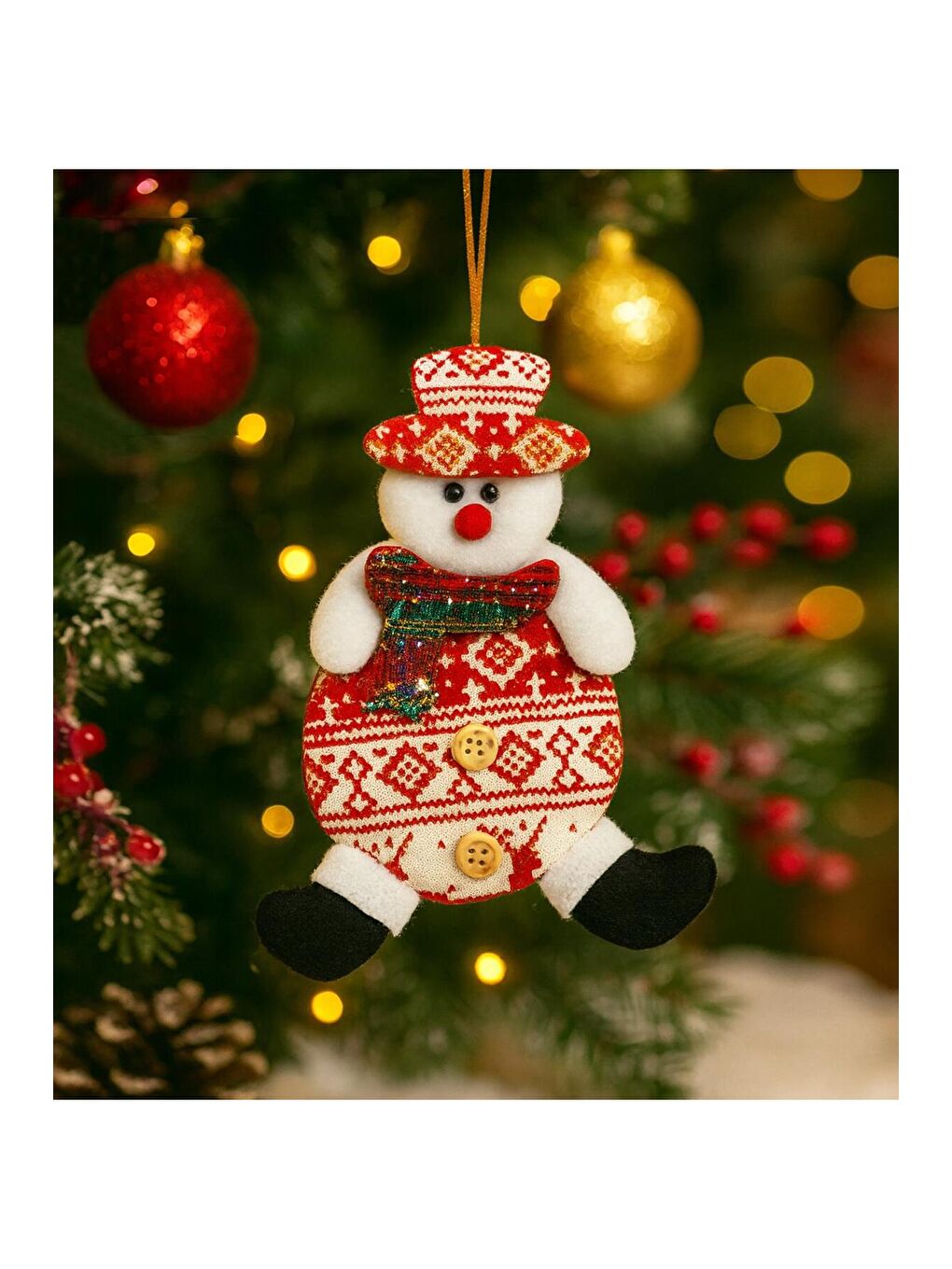 Karışık Yılbaşı Temalı Kardan Adam Ağaç Süsü