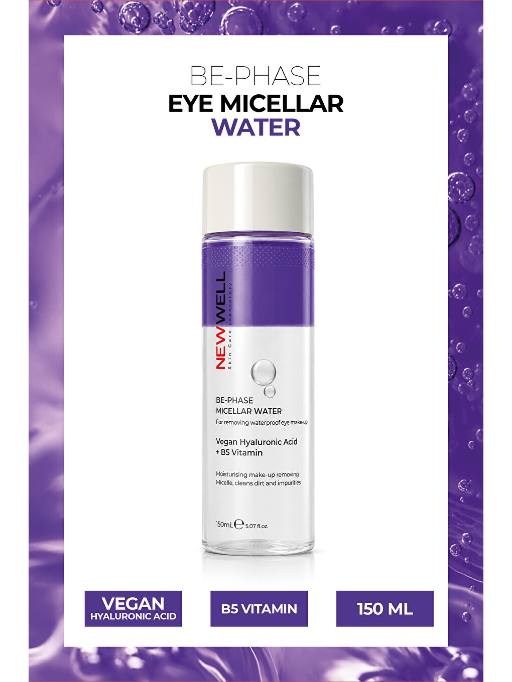 Be-phase Eye Micellar Water Purple | Göz Makyaj Temizleme Suyu Mor 150 Ml