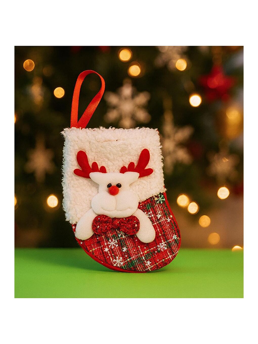 Karışık Yılbaşı Desenli Orta Boy Çorap Yılbaşı Süsü-2