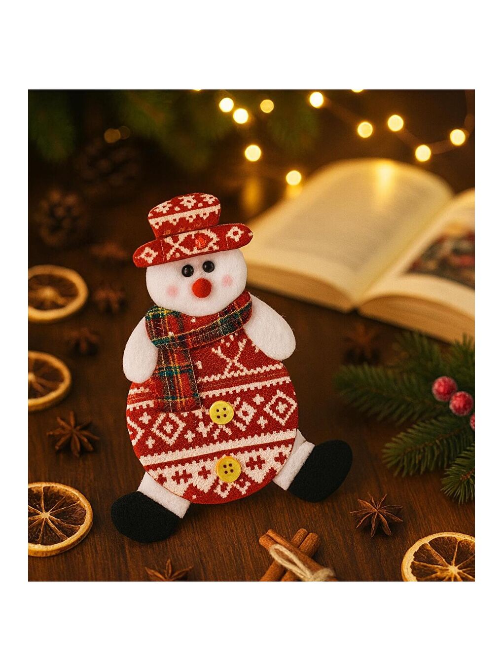 Karışık Yılbaşı Temalı Kardan Adam Ağaç Süsü-1