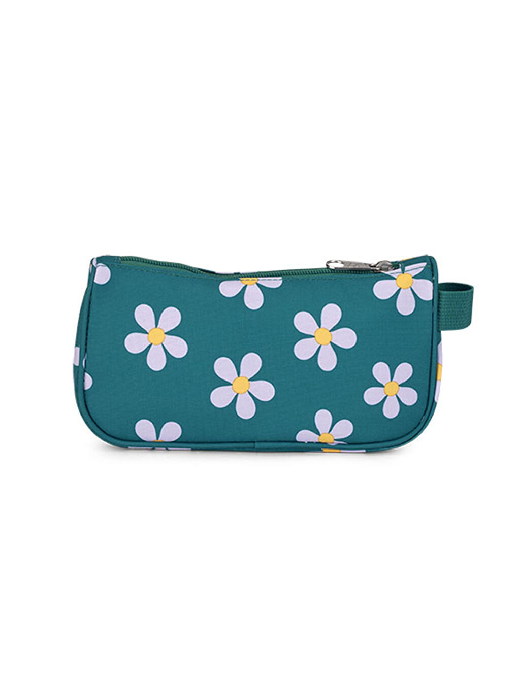 Medium Accessory Pouch Unisex Yeşil / Çiçek desenli Kalem Çantası-3