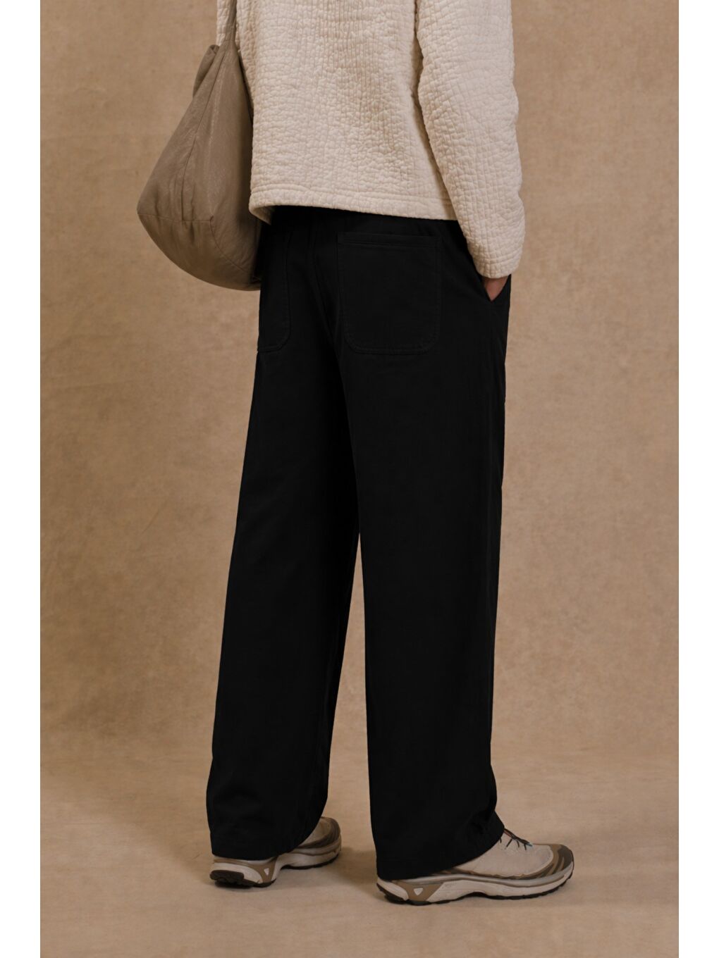 Siyah Erkek Baggy Pantolon Geniş Paça-2