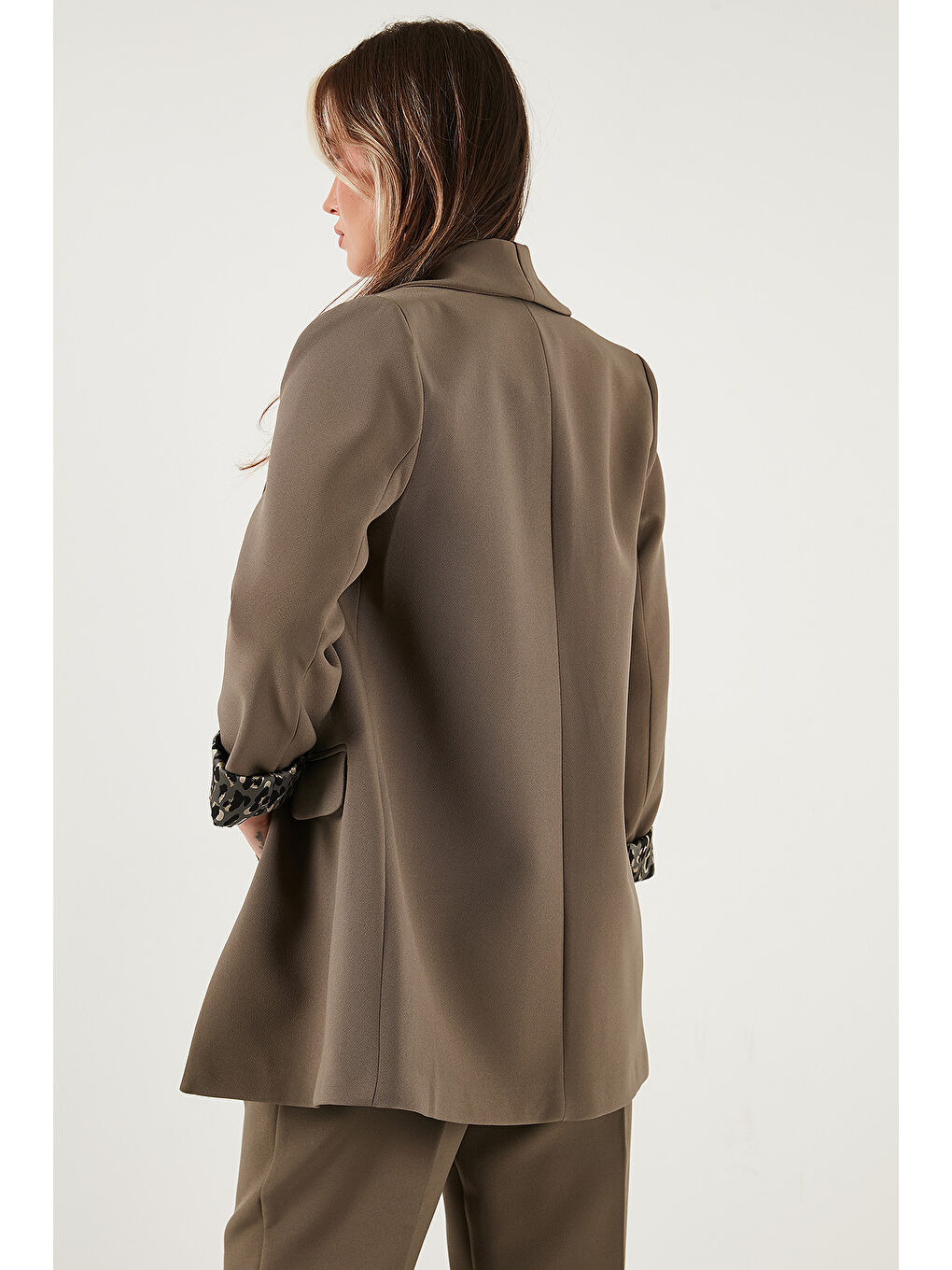 Haki Regular Fit Klasik Yaka Desenli Astar Detaylı Blazer Ceket 6839227-6