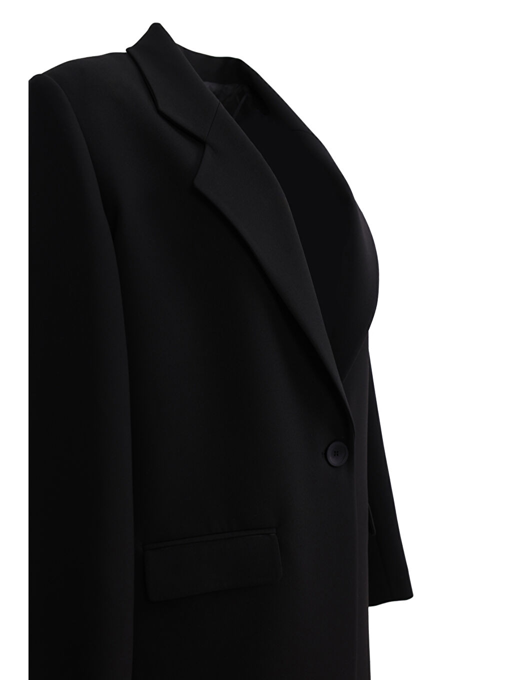 Siyah Klasik Kesim Düğmeli Ceket-2