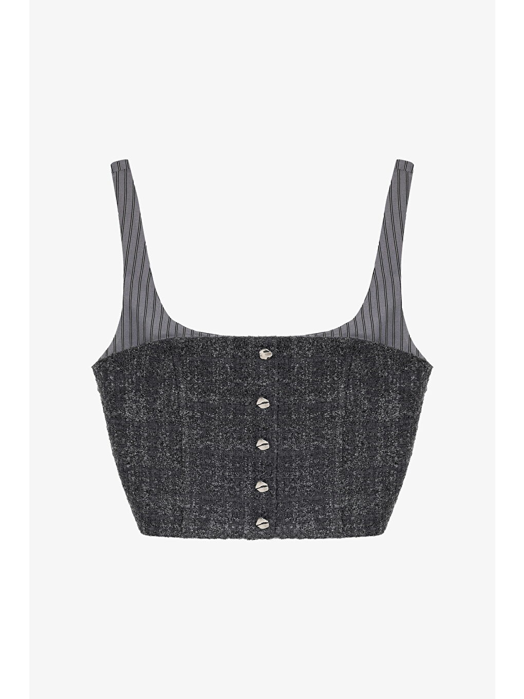 Askı Garnili Tüvit Büstiyer Bluz Antrasit