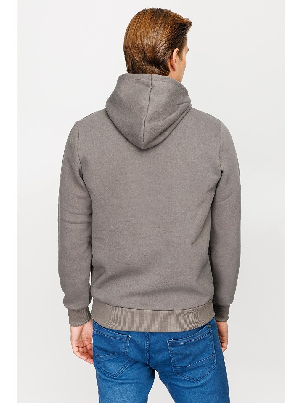 Erkek K.Gri Kapüşonlu Sweatshirt-3