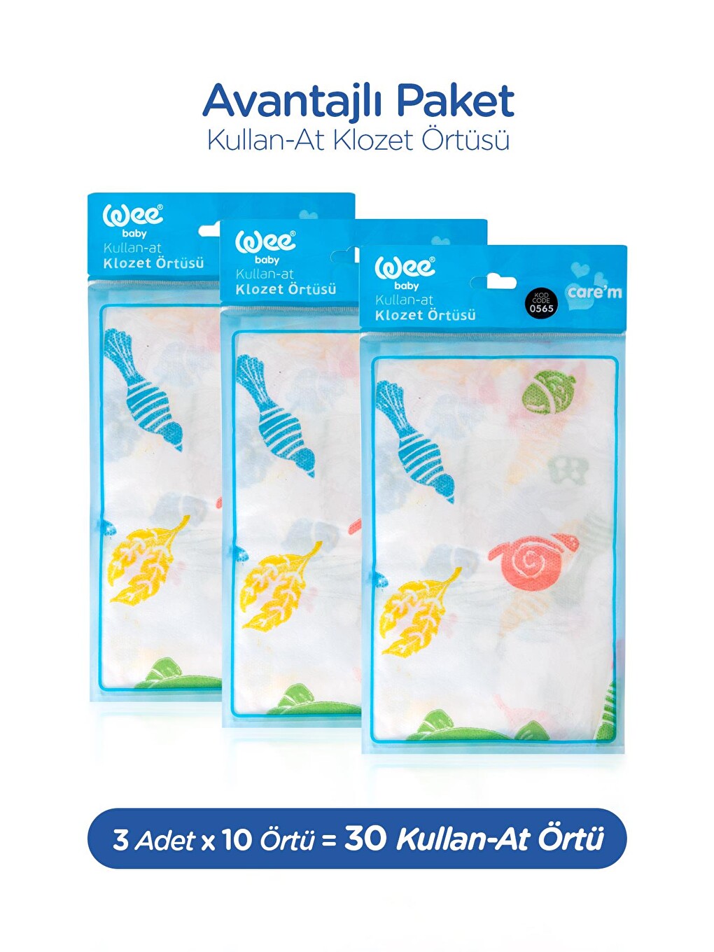 Kullan At Klozet Örtüsü 10'lu (3x10 30 Adet)-1
