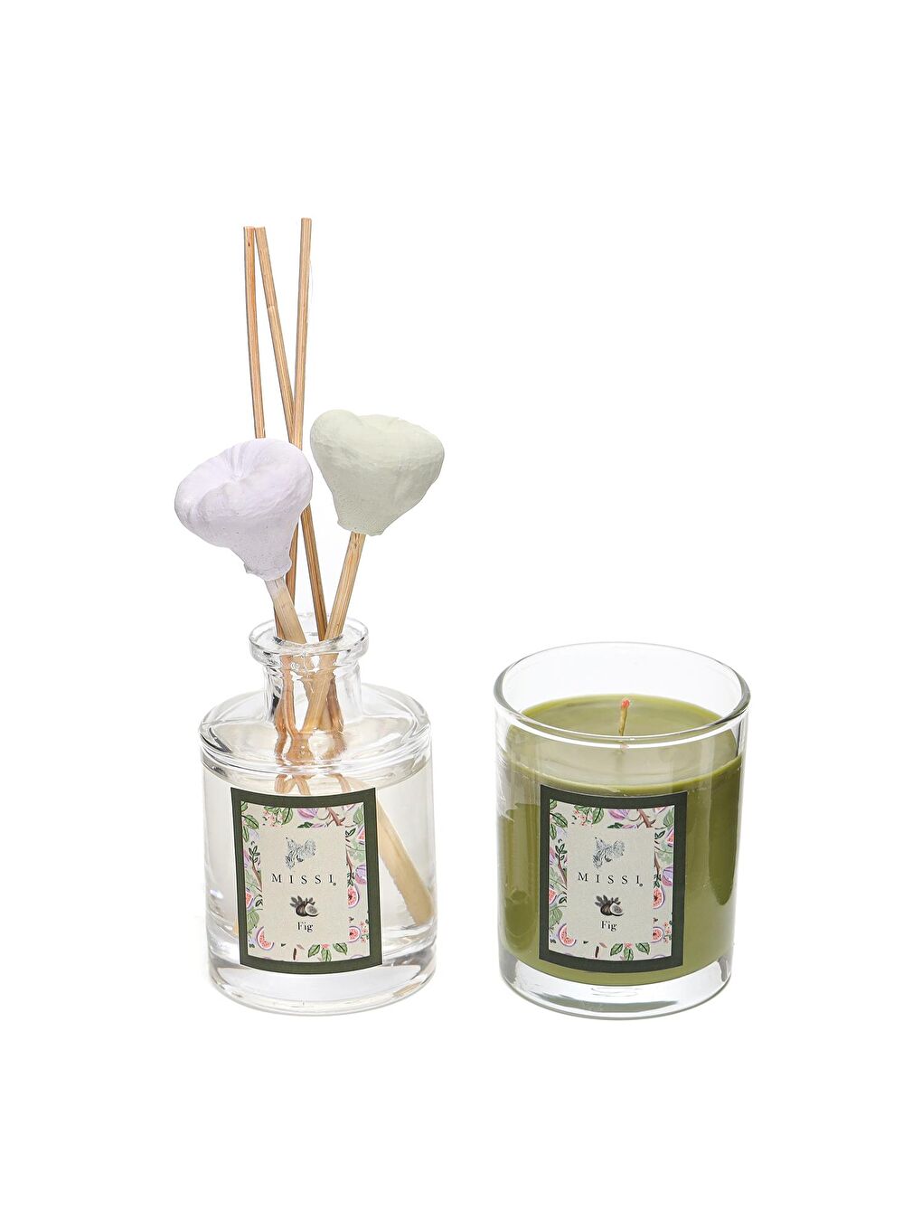 Yeşil İncir Oda Kokusu ve Vegan Mum Hediye Seti-1