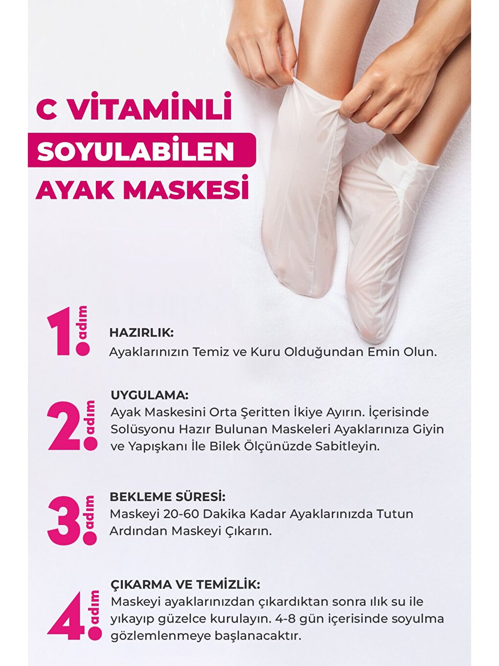 C Vitaminli Peeling Etkili Soyulabilen Ayak Maskesi 30 ml x 3 Adet-3