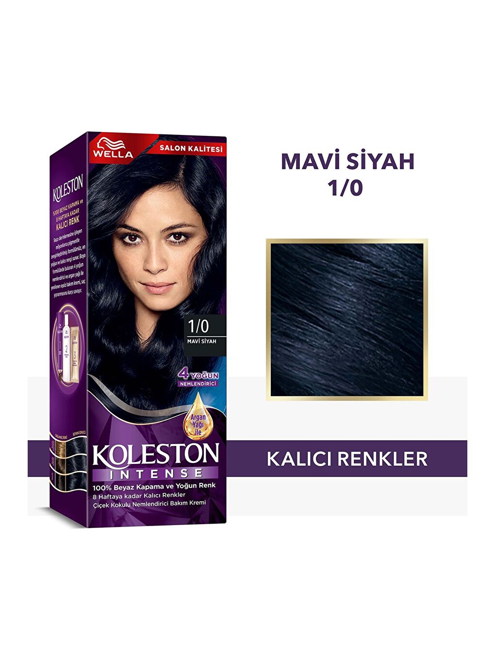 Wella Renksiz Koleston Intense Saç Boyası 1/0 Mavi Siyah