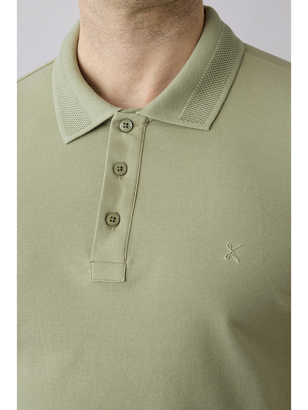 Yeşil Slim Fit Polo Yaka Pamuk Tshirt-2