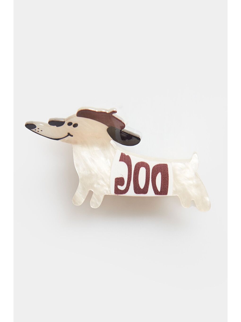 Kahverengi Köpek Figürlü Kemik Mandal Toka-3