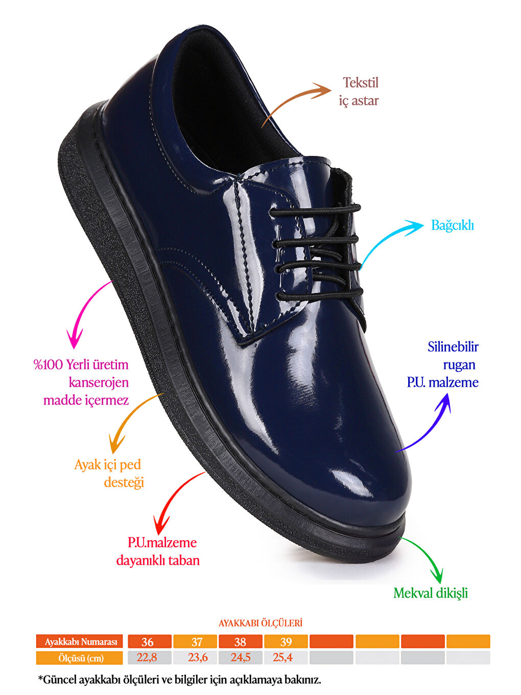 Lacivert Wata Rugan Bağcıklı Erkek Çocuk Sünnet Ayakkabı-1