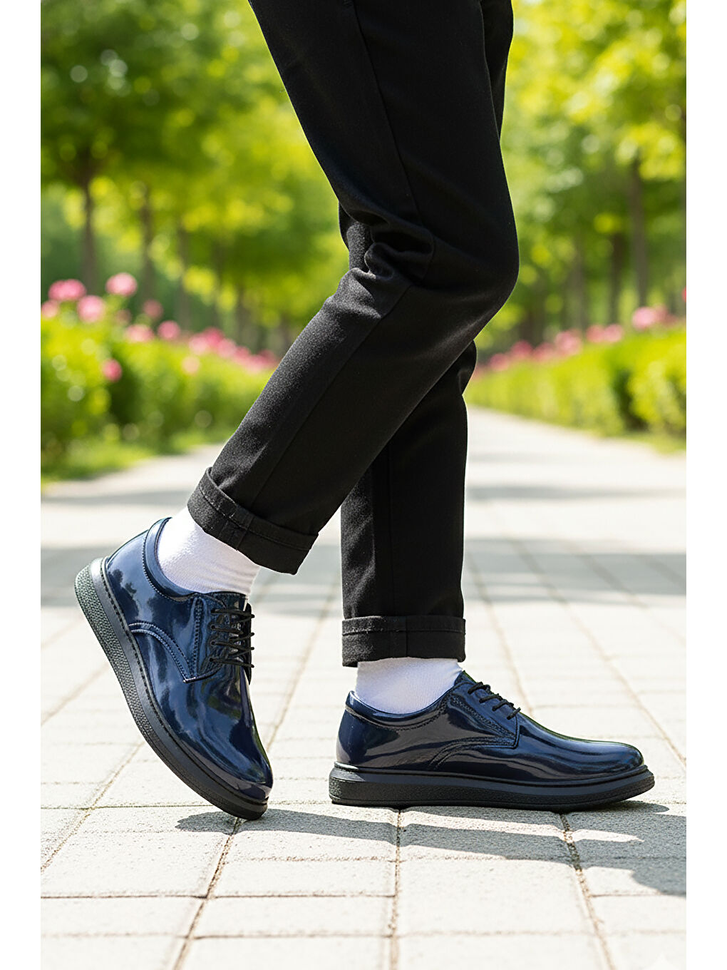 Lacivert Wata Rugan Bağcıklı Erkek Çocuk Sünnet Ayakkabı-2