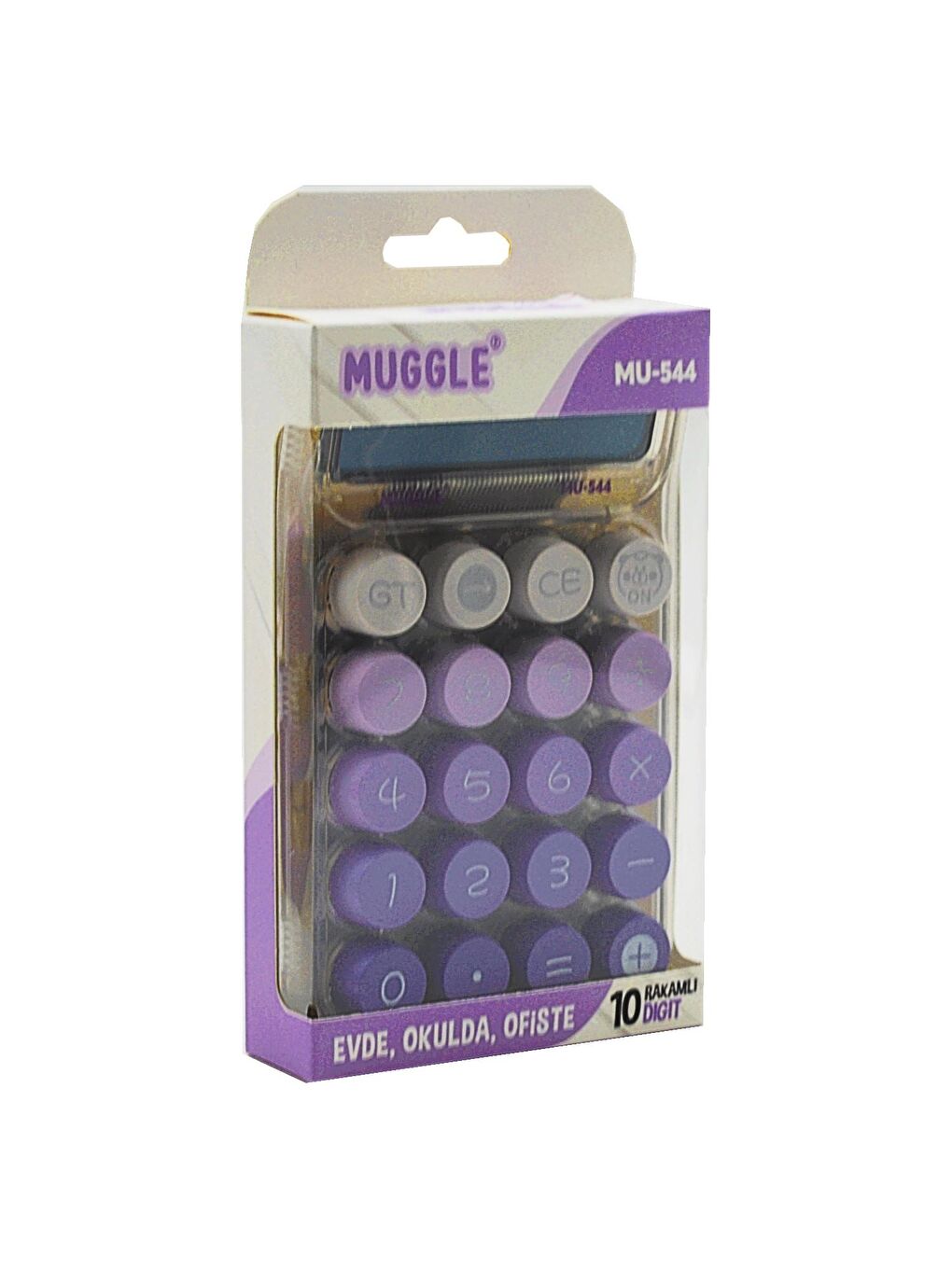 Muggle MU-544 Masaüstü 10 Haneli Pilli Hesap Makinesi Transparan Mor - 1