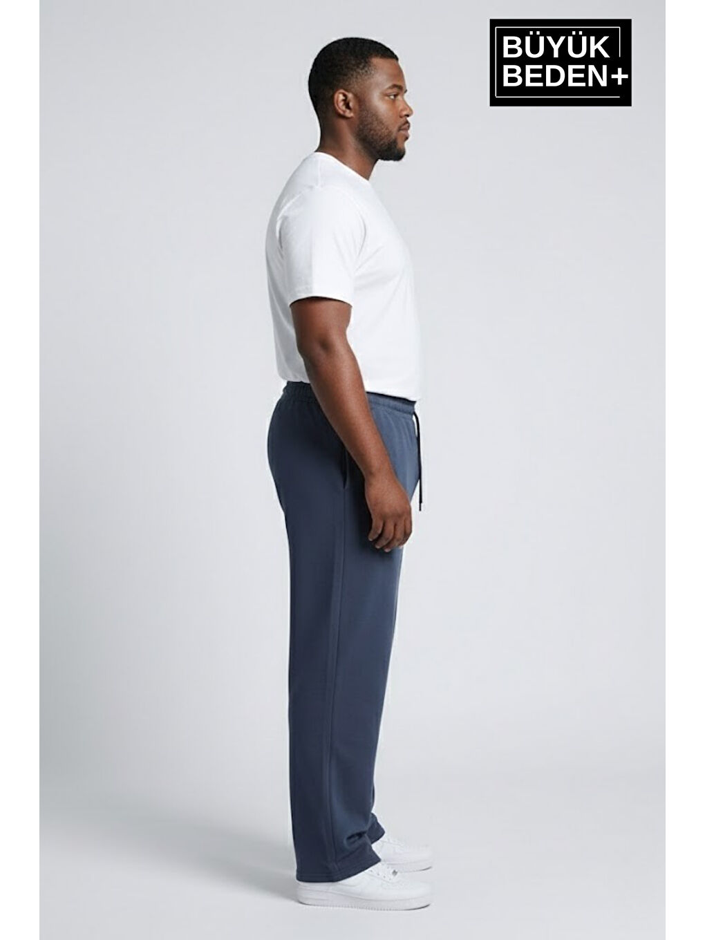 Mavi Erkek Büyük Beden Rahat Kesim Paça Reçme AR Baskılı İnce Eşofman Altı SPR26EA952-1-1