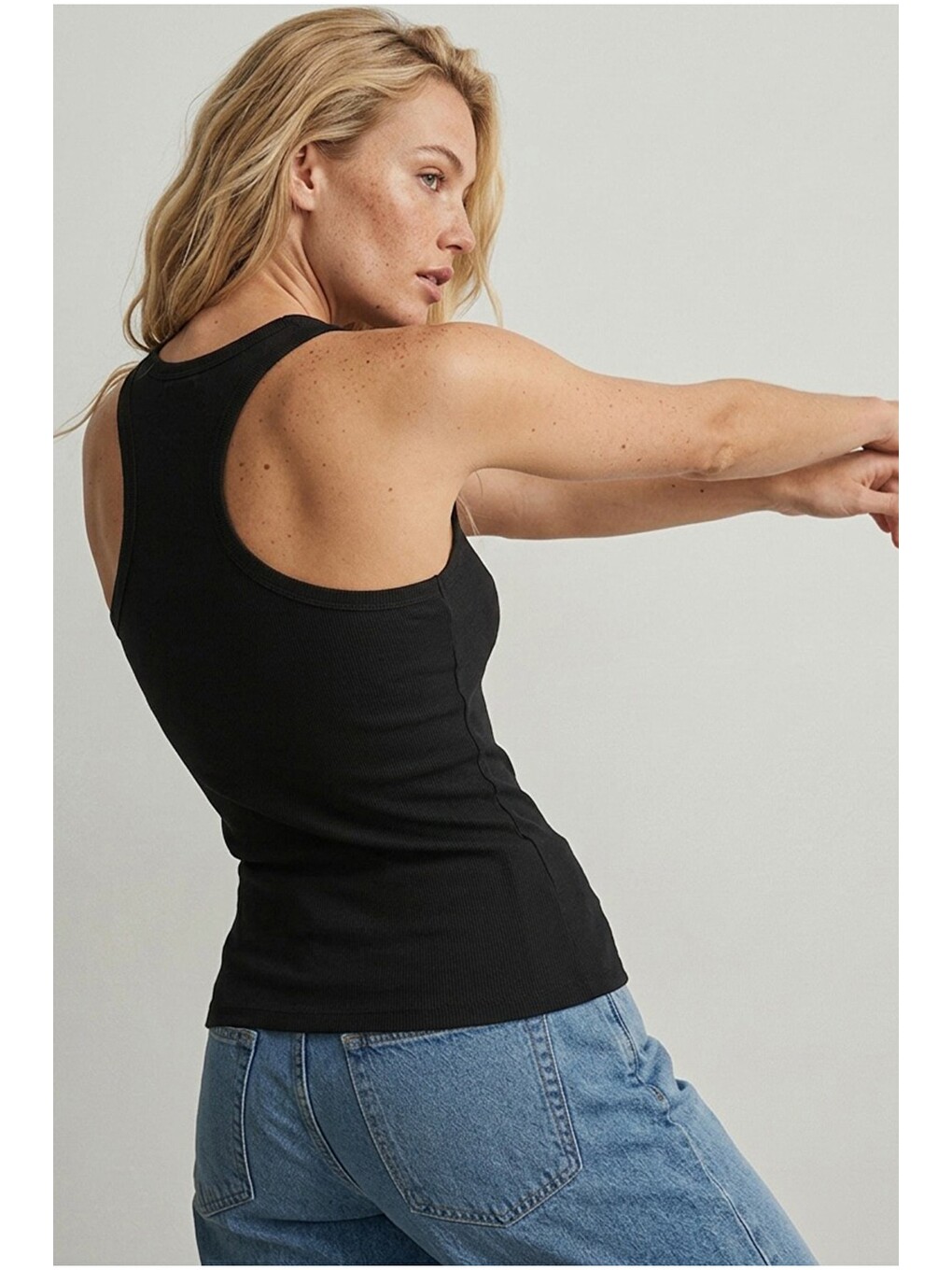Karışık 3'lü Paket Pamuklu Elastanlı Geniş Askılı Sporcu Örme T-shirt Atlet 1004-5