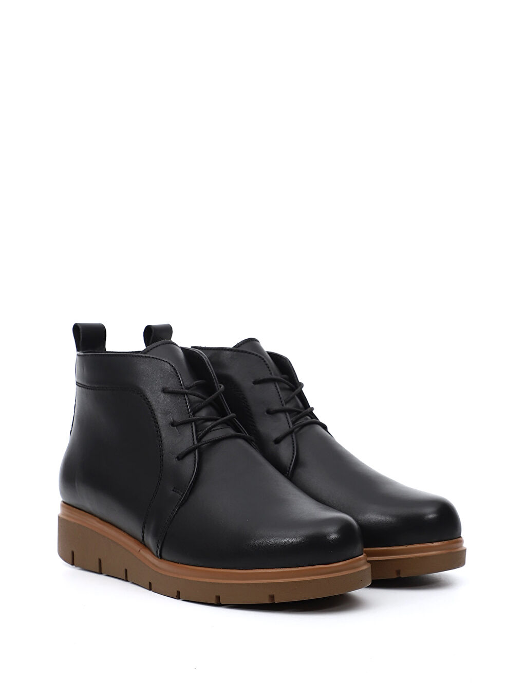 Siyah Kadın SİYAH Fermuarlı Hakiki Deri Postal Bot-1