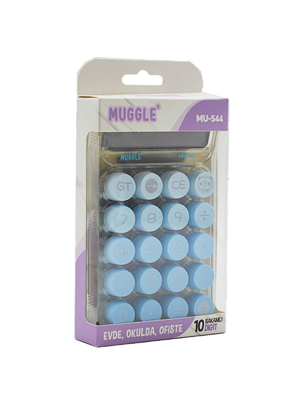 Muggle MU-544 Masaüstü 10 Haneli Pilli Hesap Makinesi Transparan Mavi - 1