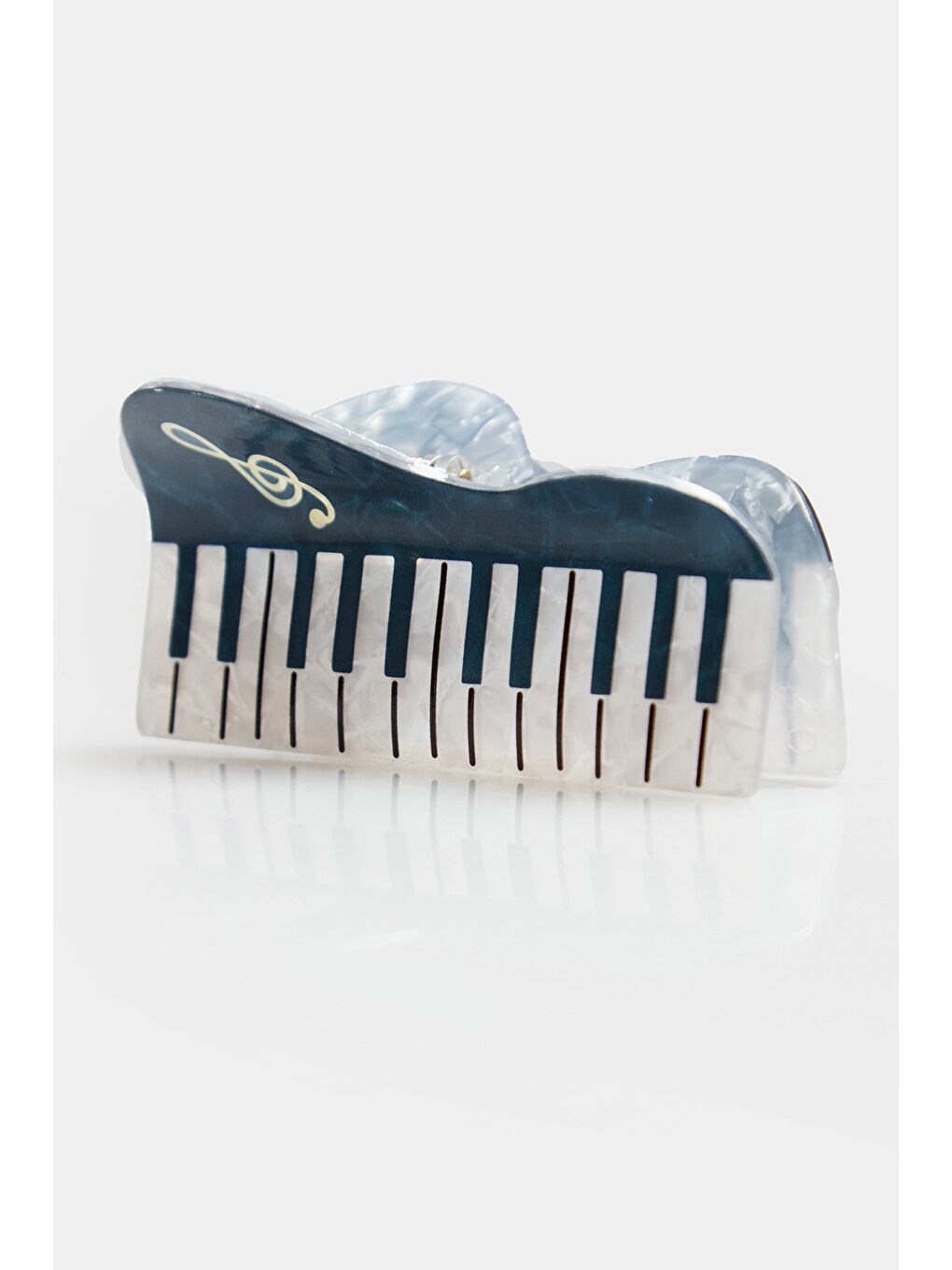 Siyah Piyano Figürlü Kemik Mandal Toka