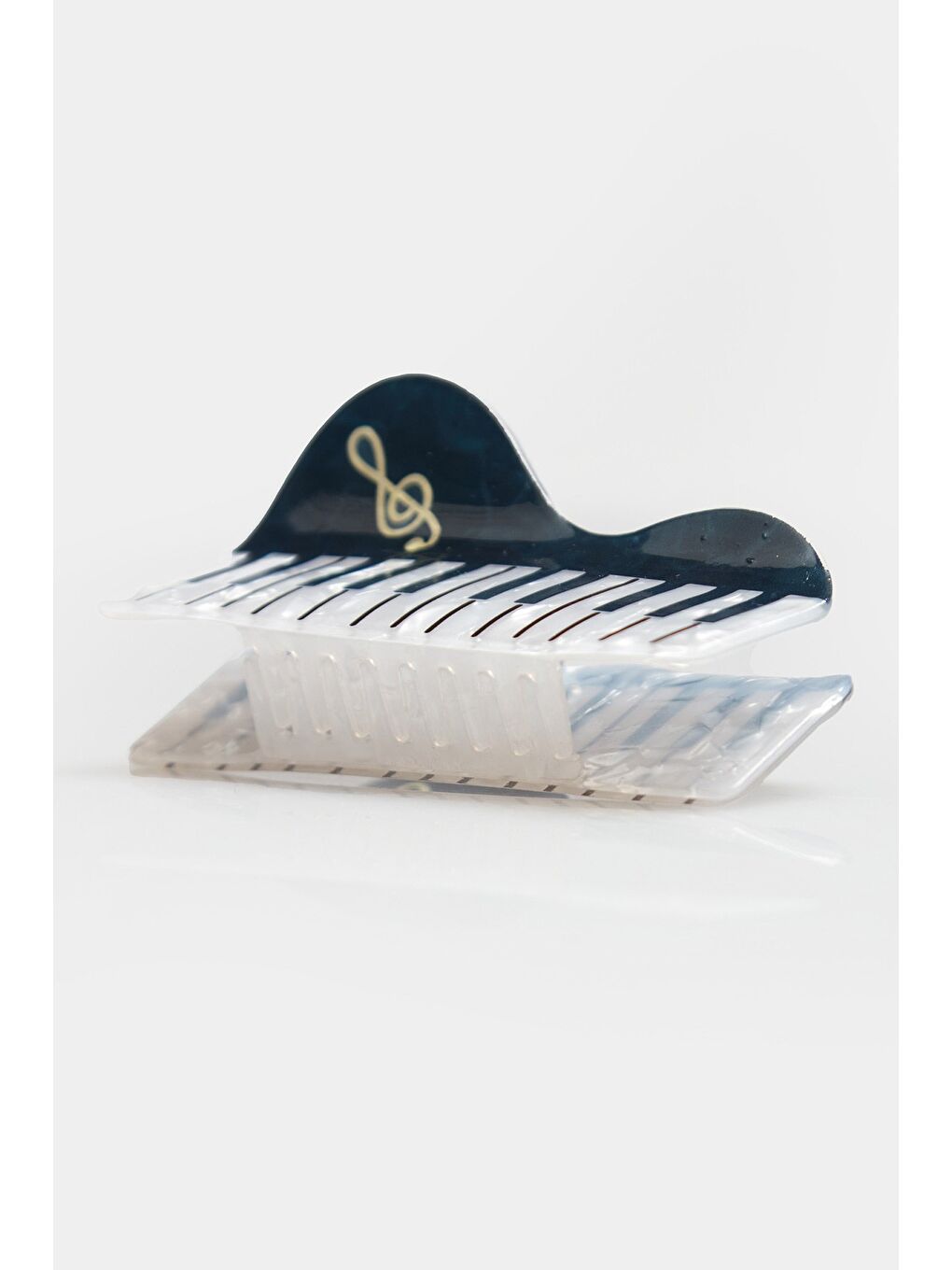 Siyah Piyano Figürlü Kemik Mandal Toka-1