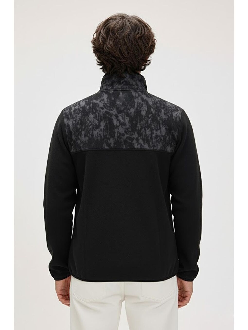 Siyah Too Much Si̇yah Yarım Fermuarlı Erkek Polar-2