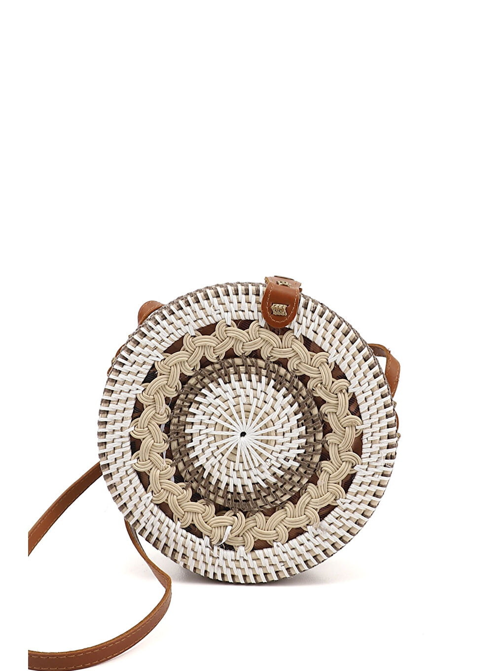 Bej Kadın BEJ-KAHVERENGİ Hasır Örgülü Uzun Askılı Omuz Çantası-2