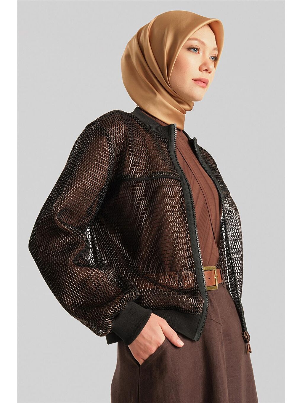 Filesi Gold Efektli Ceket 24Y5509 Siyah-2