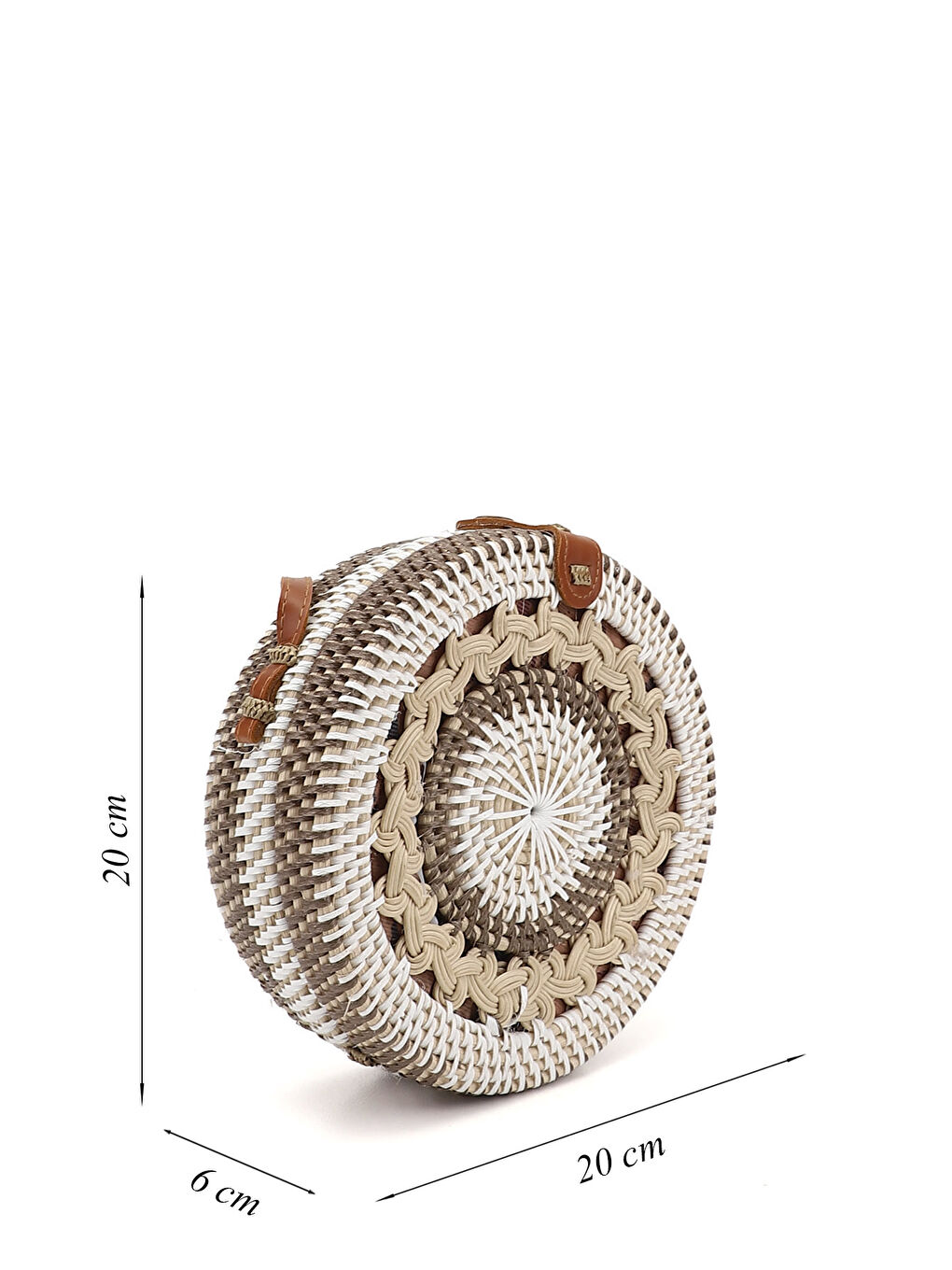 Bej Kadın BEJ-KAHVERENGİ Hasır Örgülü Uzun Askılı Omuz Çantası-3