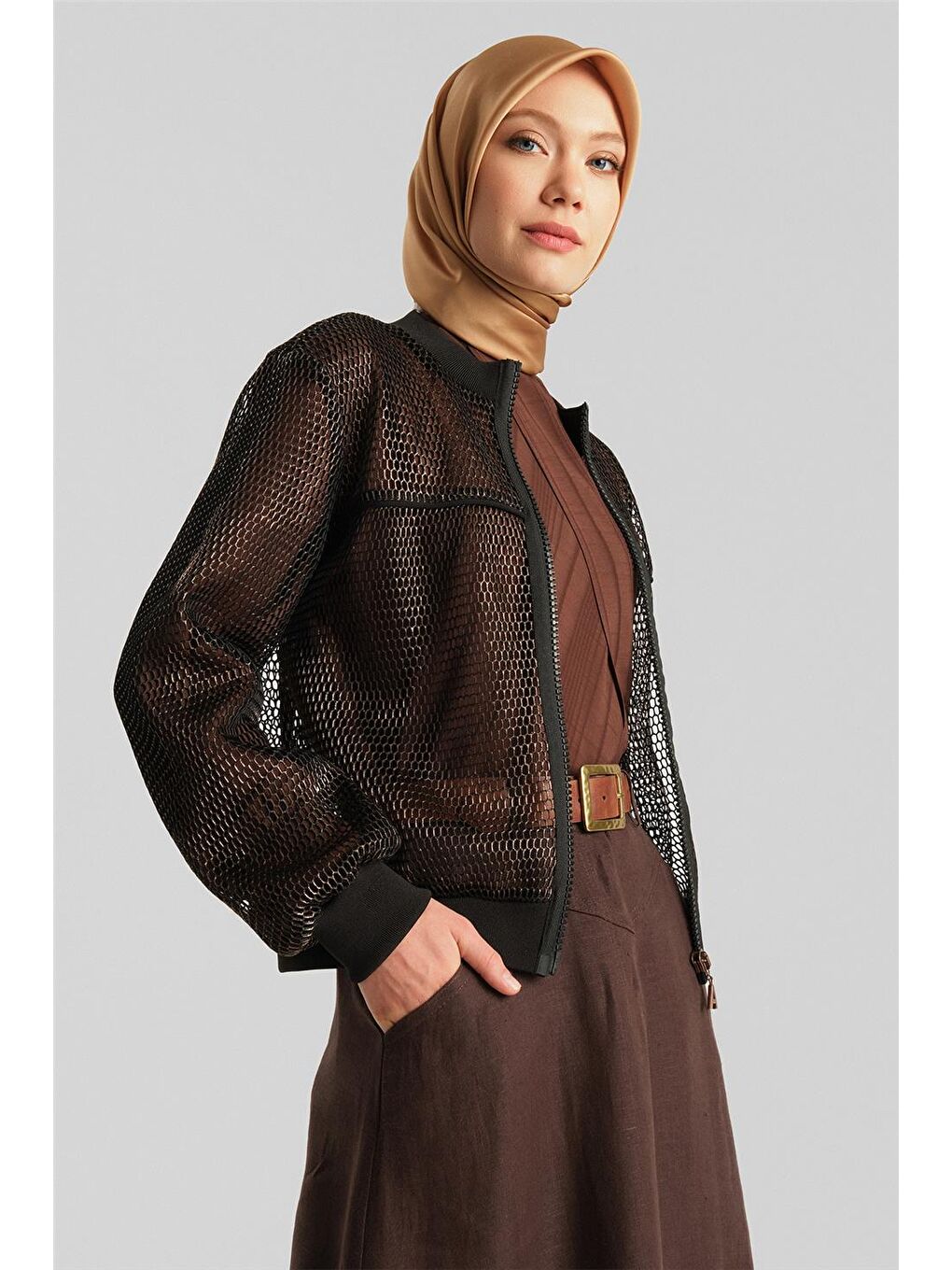 Filesi Gold Efektli Ceket 24Y5509 Siyah-3