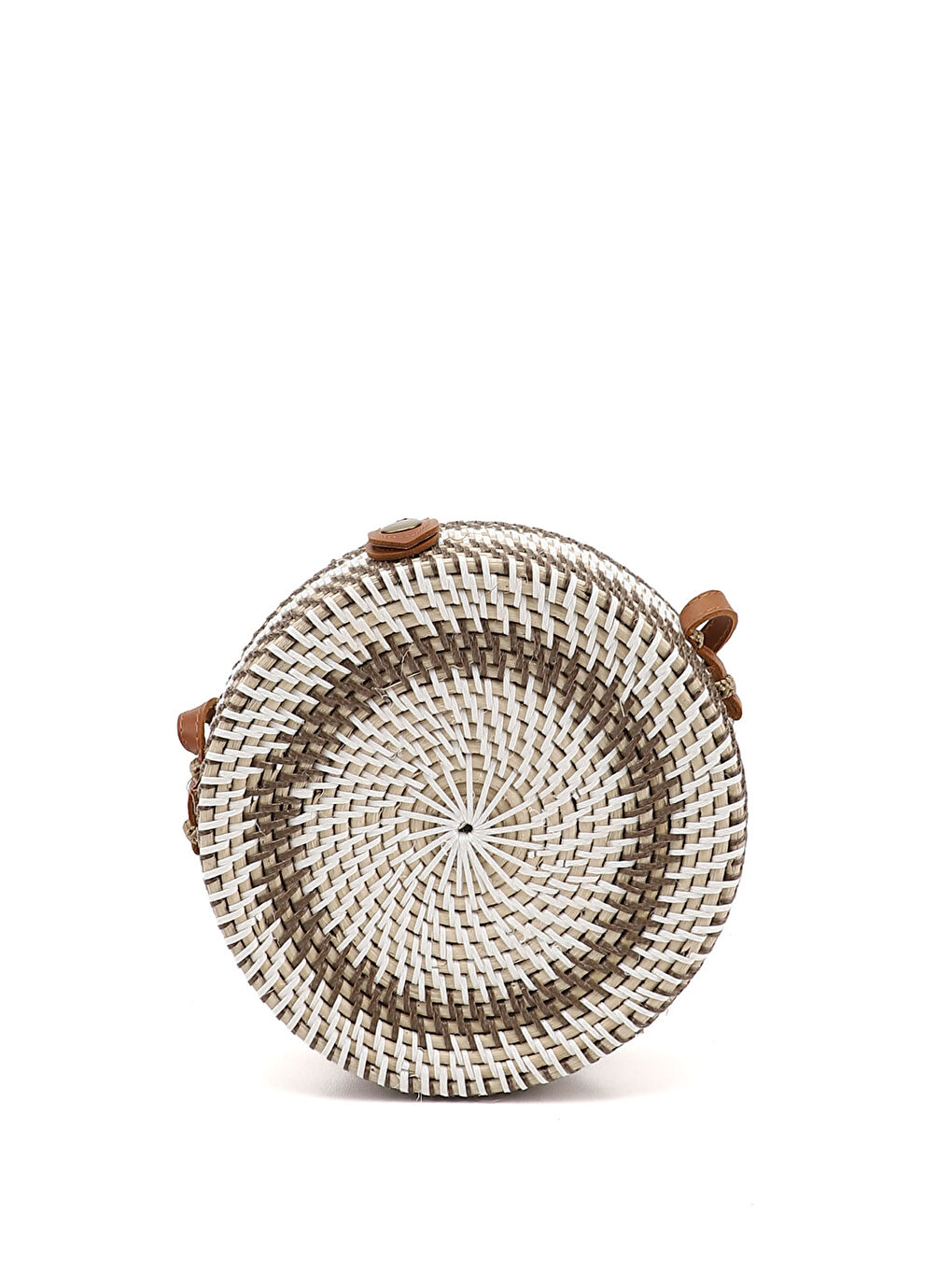 Bej Kadın BEJ-KAHVERENGİ Hasır Örgülü Uzun Askılı Omuz Çantası-4