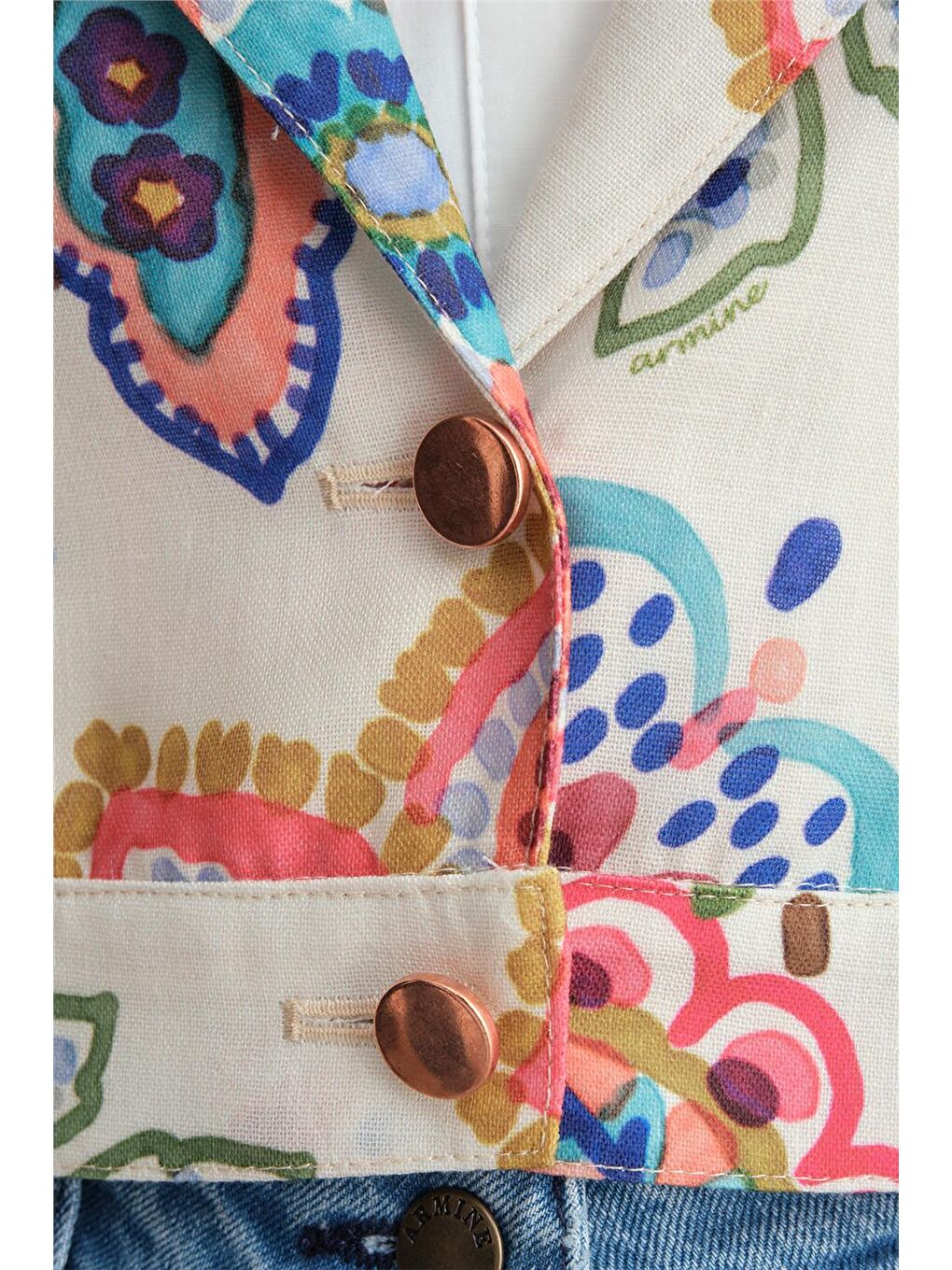 Karışık Beli Tokalı Desenli Ceket 24Y5407 Pembe-4