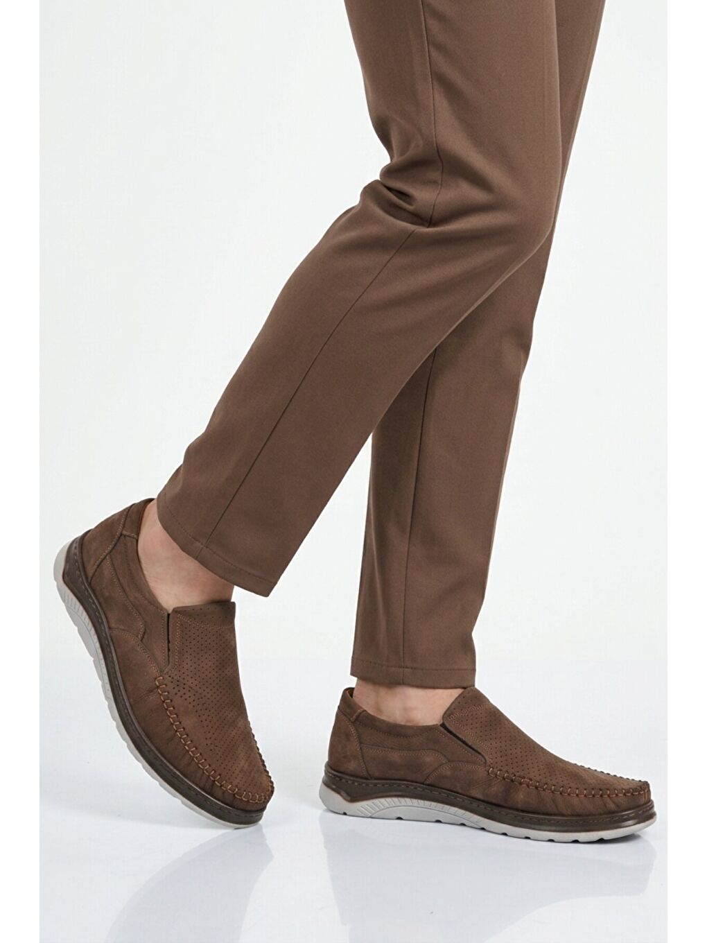 Kahverengi Kahve Hakiki Deri Erkek Casual Ayakkabı 767 M-1