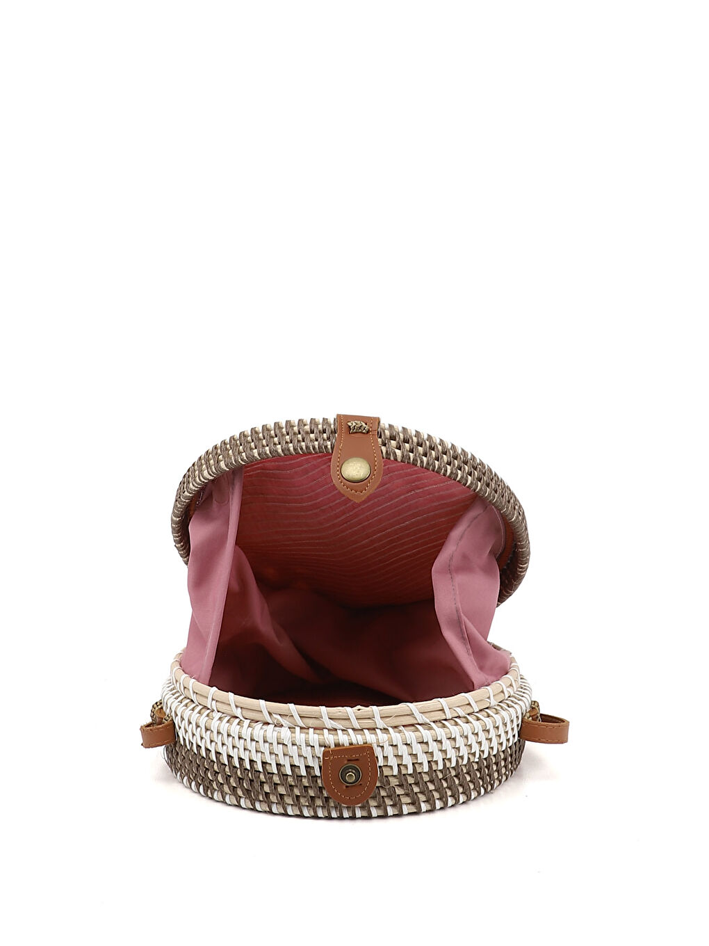 Bej Kadın BEJ-KAHVERENGİ Hasır Örgülü Uzun Askılı Omuz Çantası-5