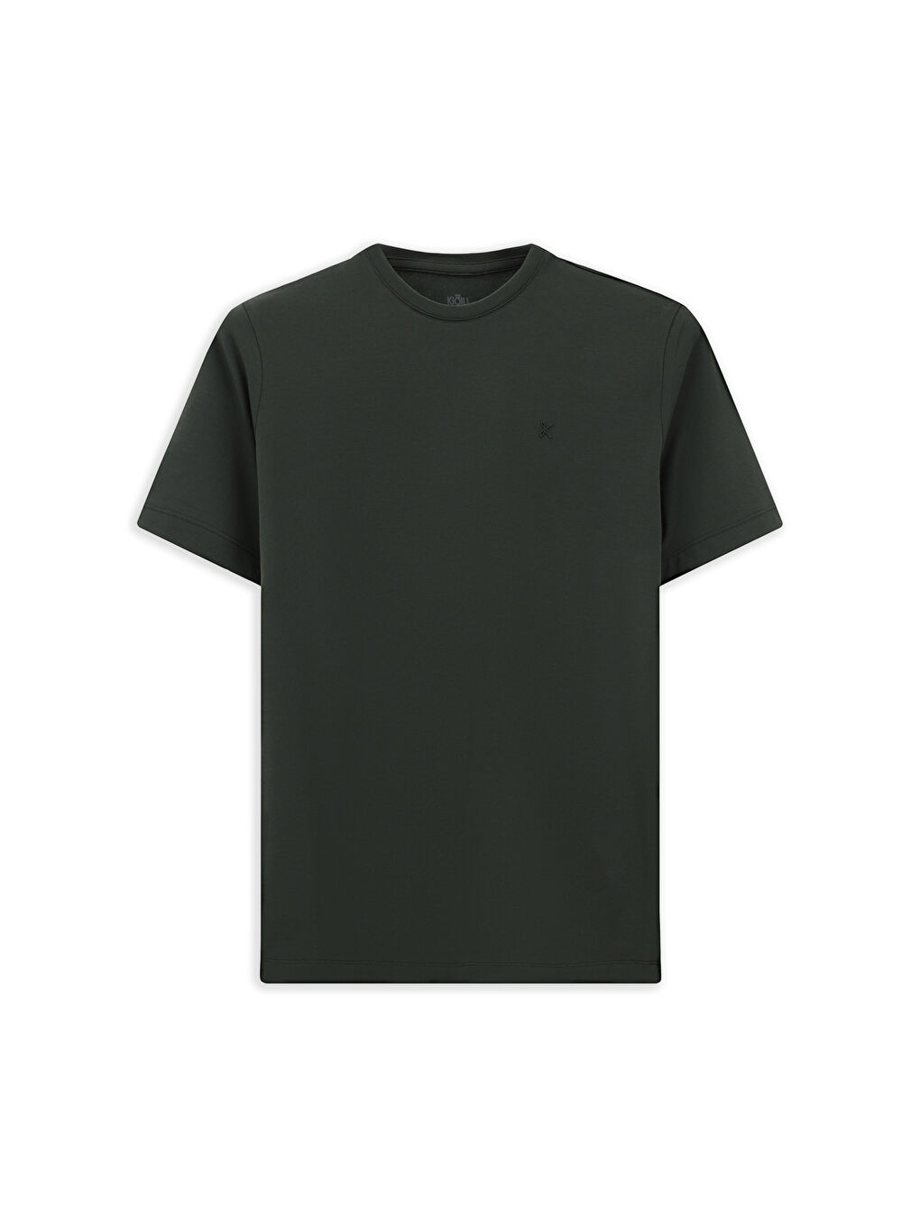 Antrasit Bisiklet Yaka Slim Fit Dar Kesim Süprem Pamuklu Tişört-1