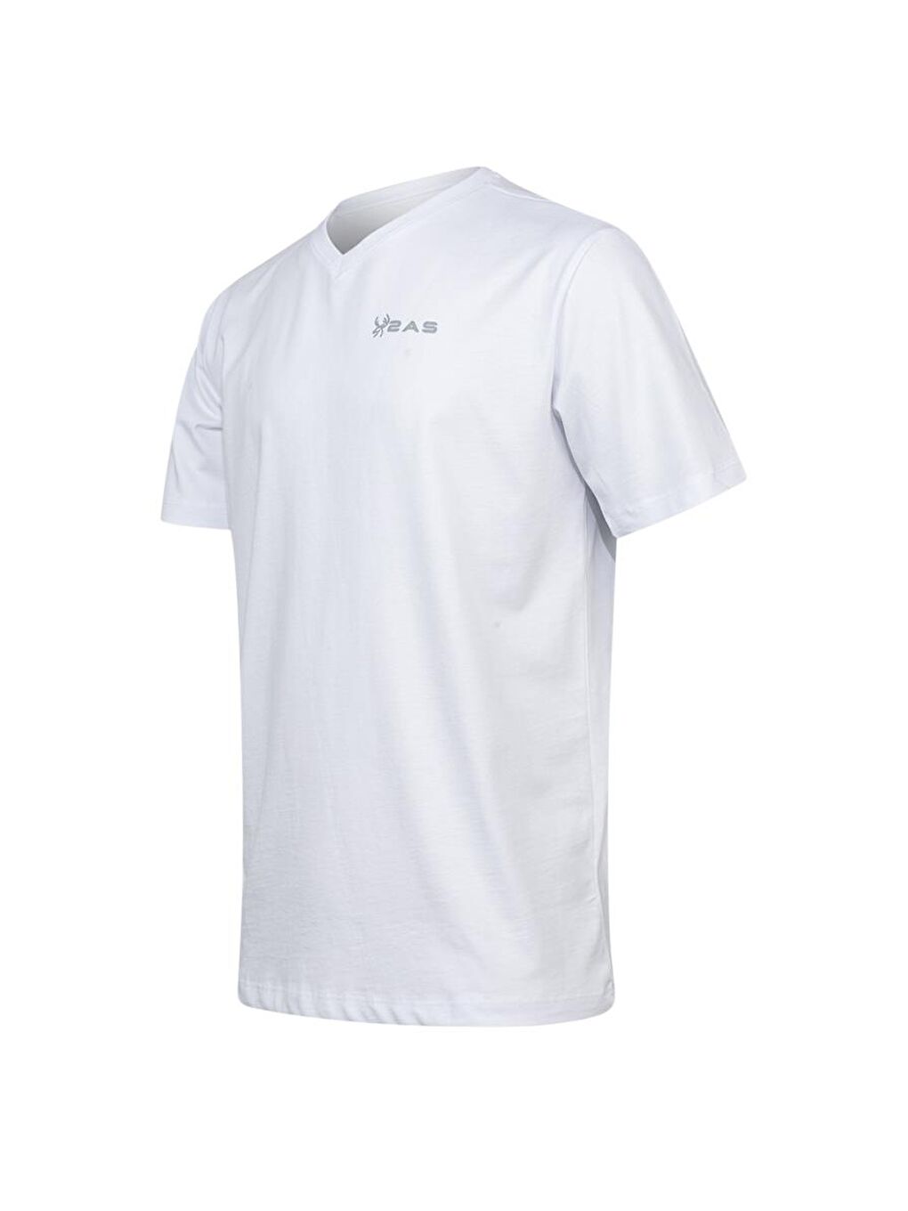 Beyaz Alvın Erkek V Yaka T-shırt-1